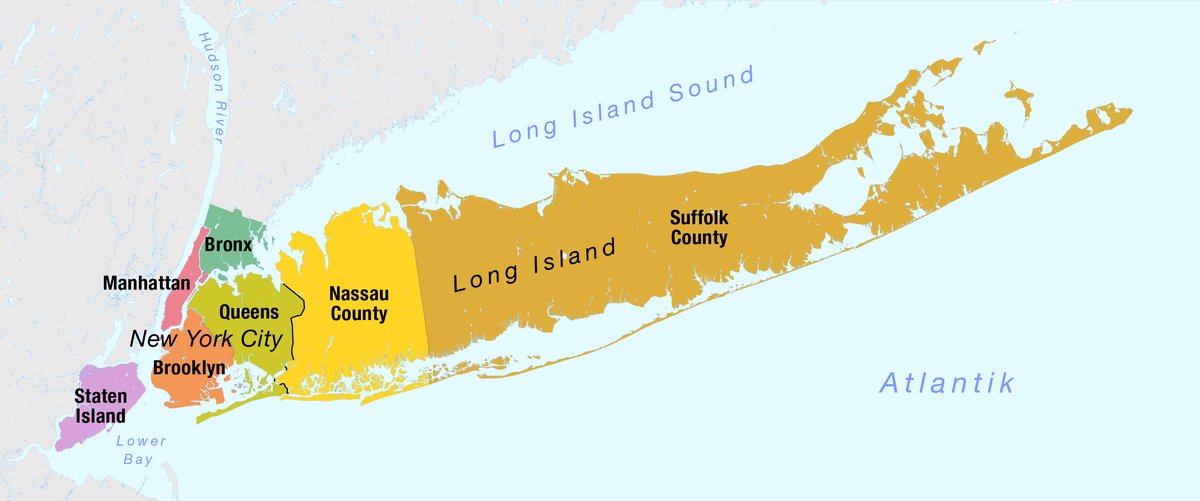 Long Island City, NY - File:Map of the Boroughs of New York City and the counties of Long Island.png  -